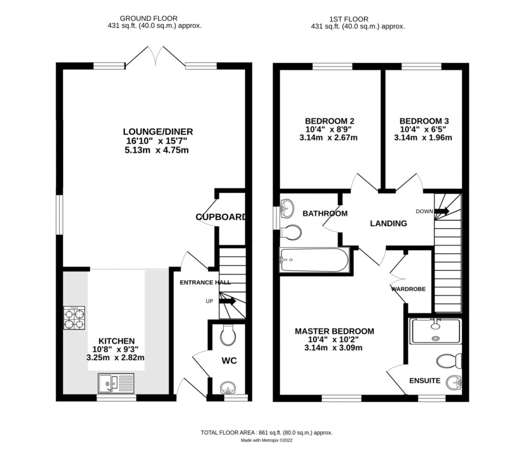 Floorplans For Woodpecker Mead, Lower Stondon, Henlow