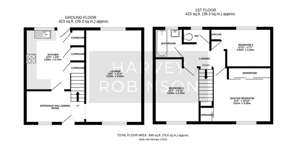 Floorplans For Surrey Road, Huntingdon