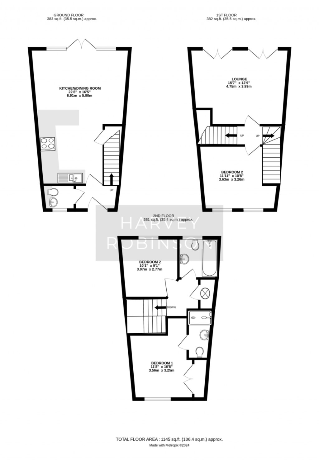 Floorplans For Dramsell Rise, St. Neots