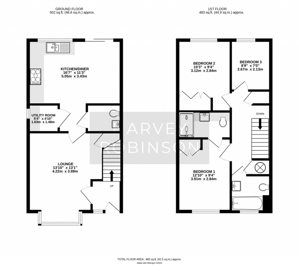 Floorplans For Eaton Close, Eaton Ford