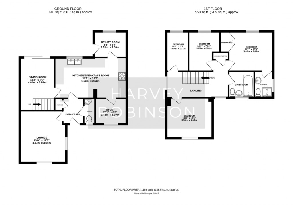 Floorplans For Queens Close, Northill, Biggleswade